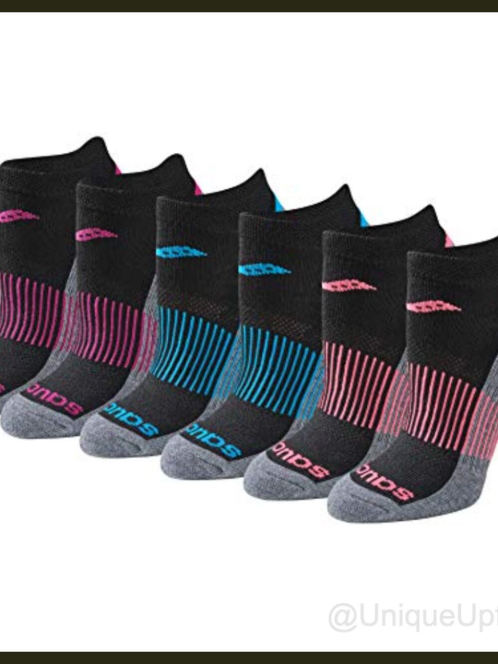 Saucony RunDry Performance Cushion No-Show Socks 6 Pairs S-L